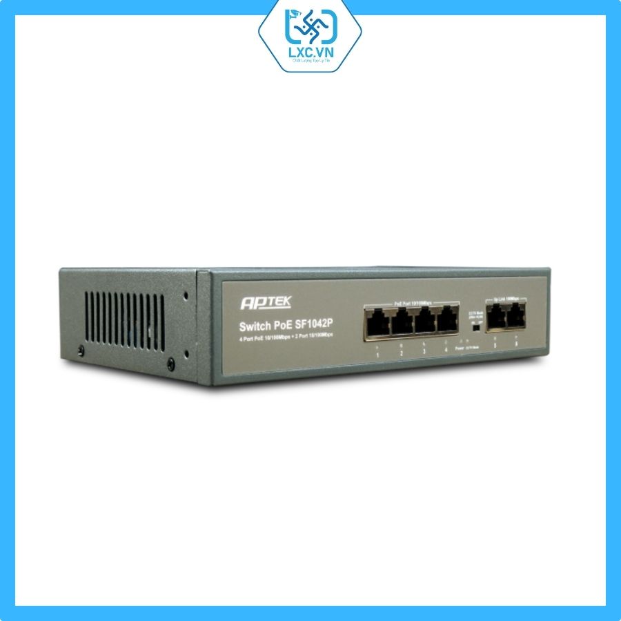 Switch 4 port PoE APTEK SF1042P | Chính hãng